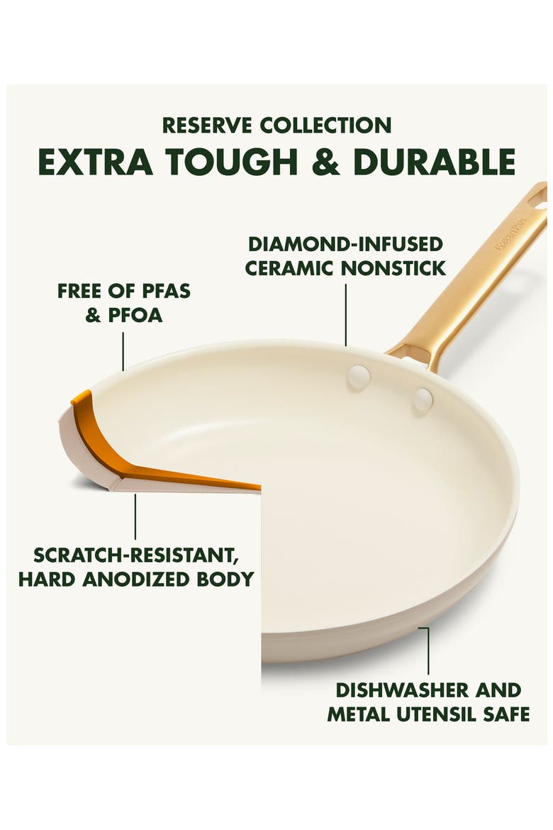 Reserve Set of 3 Ceramic Nonstick Frying Pans, Alternate, color, TAUPE