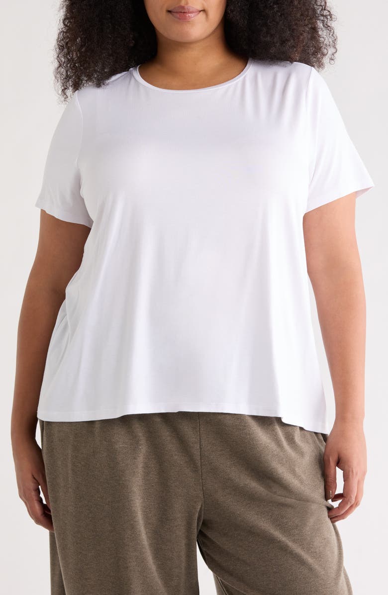Eileen Fisher Crewneck Short Sleeve T-Shirt, Main, color, White