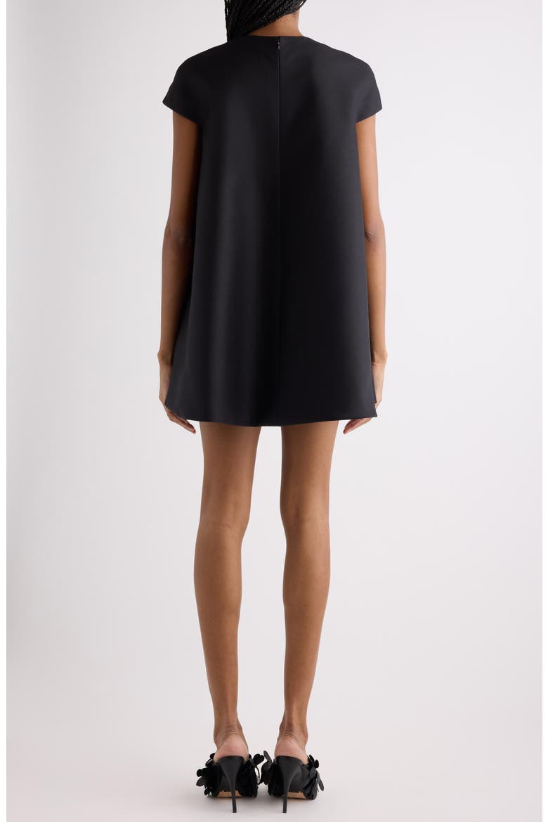 Wool & Silk Crepe Babydoll Minidress, Alternate, color, NERO