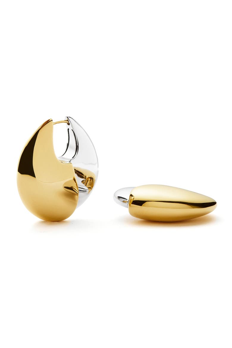 Sculptural Pebble Large Hoop Earrings, Main, color, MIXED