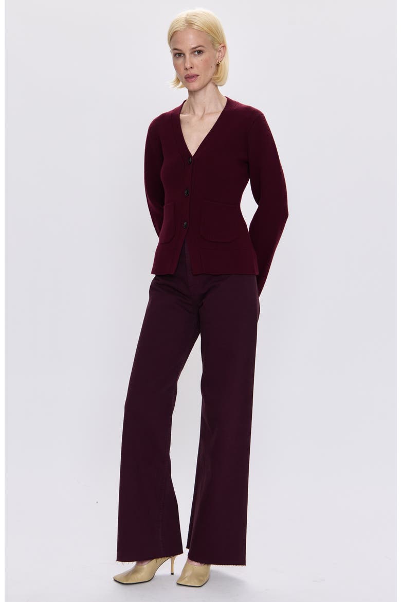 Penny Wide Leg Utility Jeans, Alternate, color, CLARET