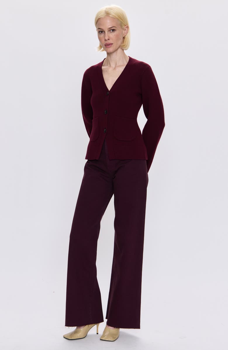 Pistola Penny Wide Leg Utility Jeans, Alternate, color, Claret