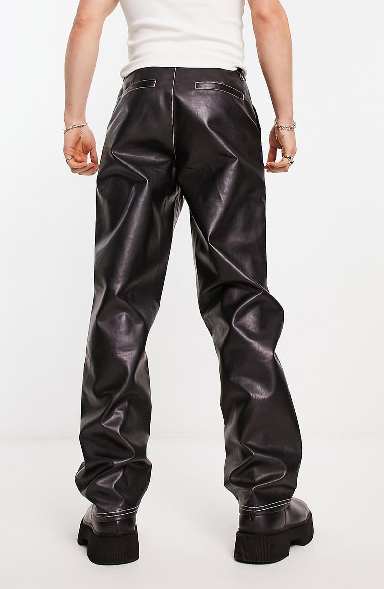ASOS DESIGN Faux Leather Trousers, Alternate, color, 