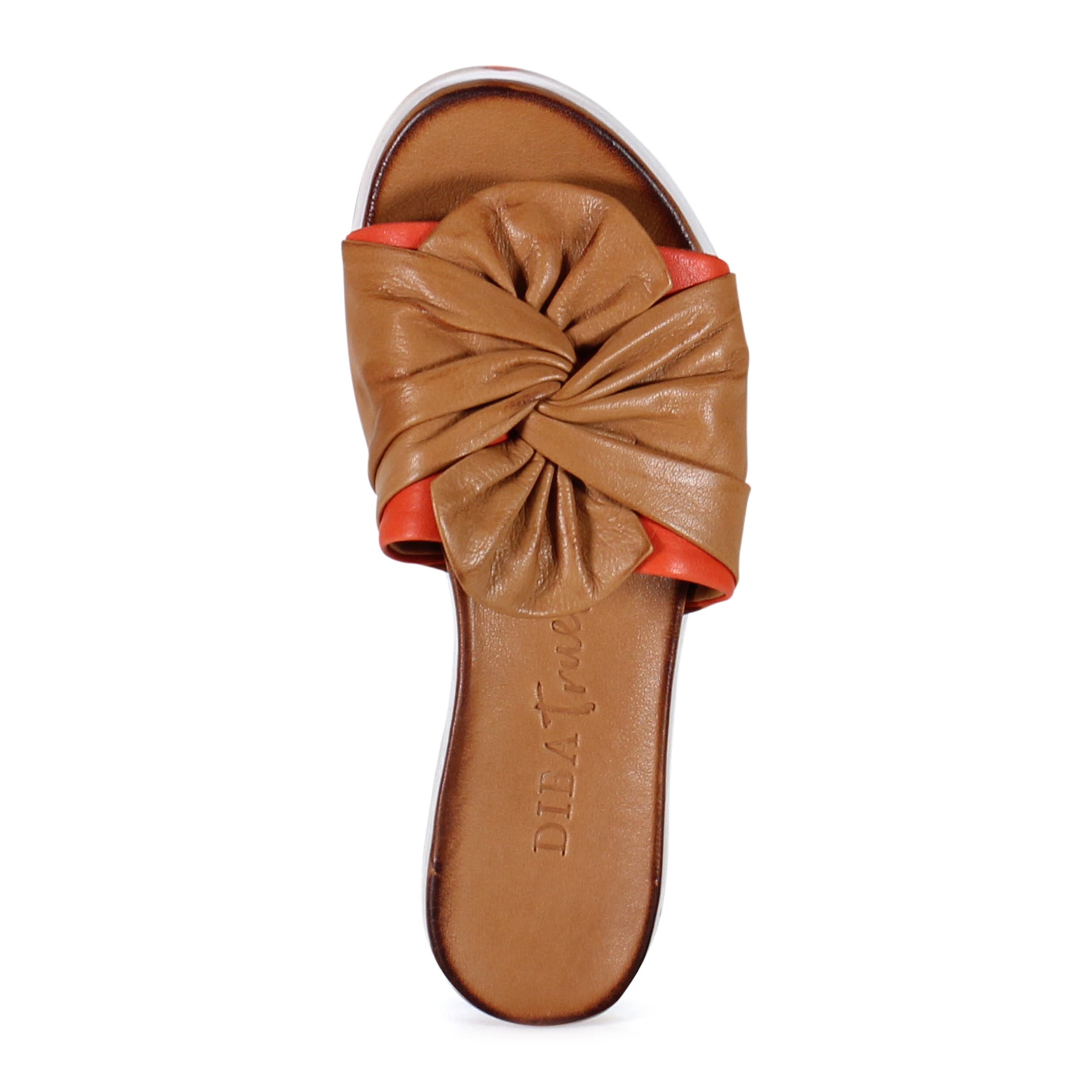 Diba True PROD IGEE Leather Flat Sandal, Alternate, color, Coconut/Coral