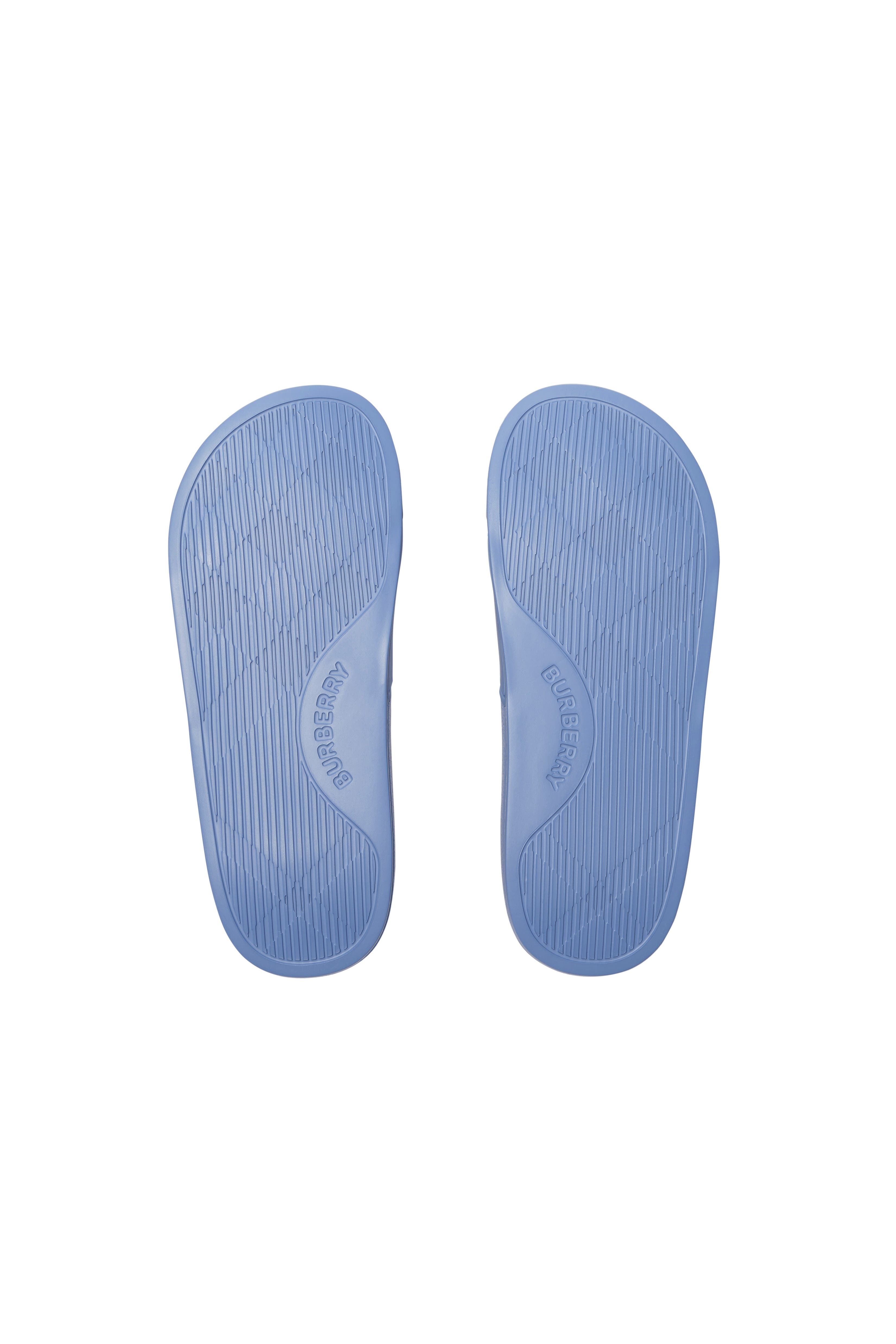 Burberry Knight Stamp Slides, Alternate, color, Cornflower Blue/Charcoal Blue
