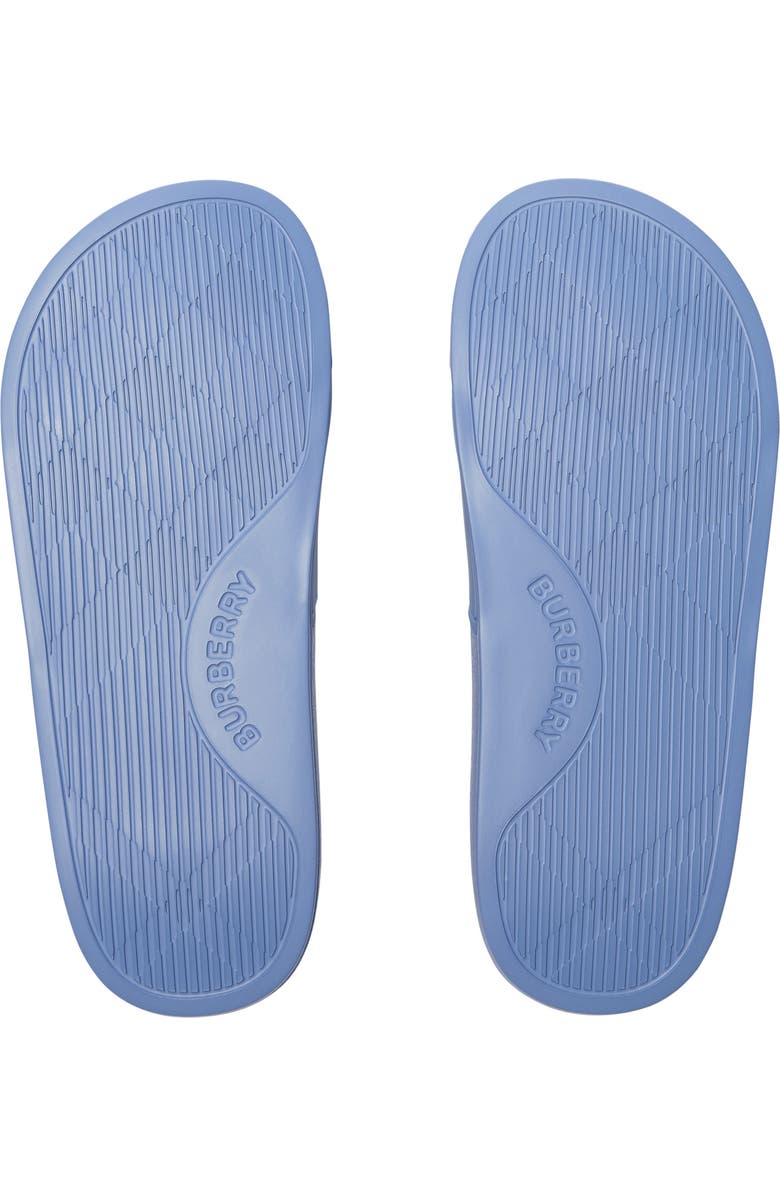Burberry Knight Stamp Slides, Alternate, color, Cornflower Blue/Charcoal Blue