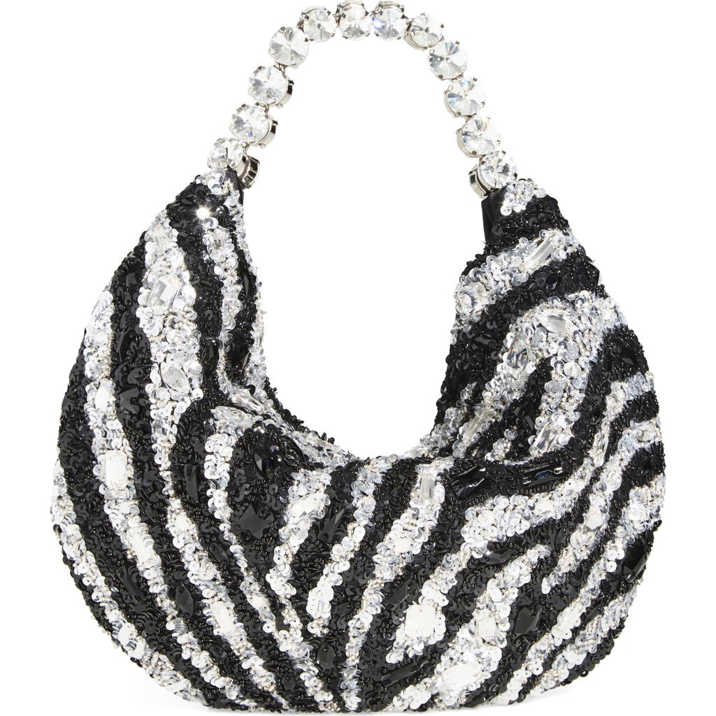 L'alingi Zebra Stripe Hobo Bag In Black