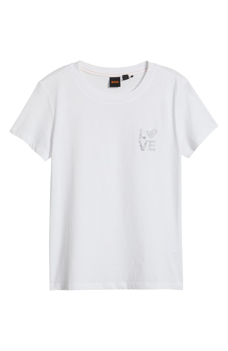 BOSS Orange Crystal Cotton T-Shirt, Alternate, color, White