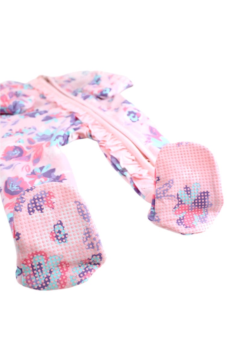 RuffleButts Princess Meadow Ruffle Fitted One-Piece Footie Pajamas, Alternate, color, 