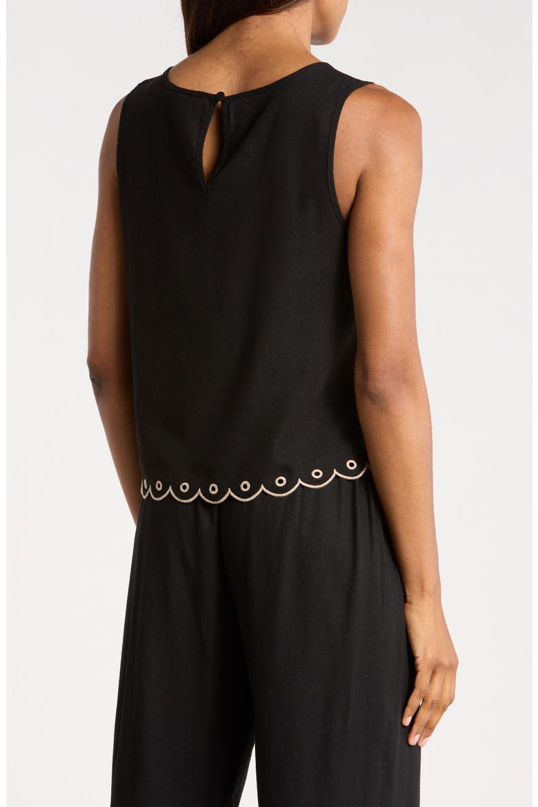 Embroidered Tank Top, Alternate, color, BLACK