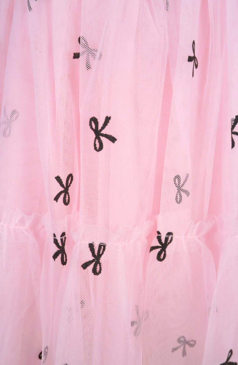 Zunie Kids' Three Quarter Sleeve Bow Skirt Tutu Dress, Alternate, color, Pink/ Black