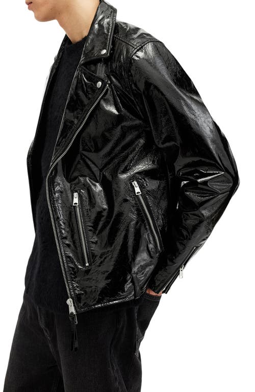 Allsaints Badwan Slim Fit Leather Biker Jacket