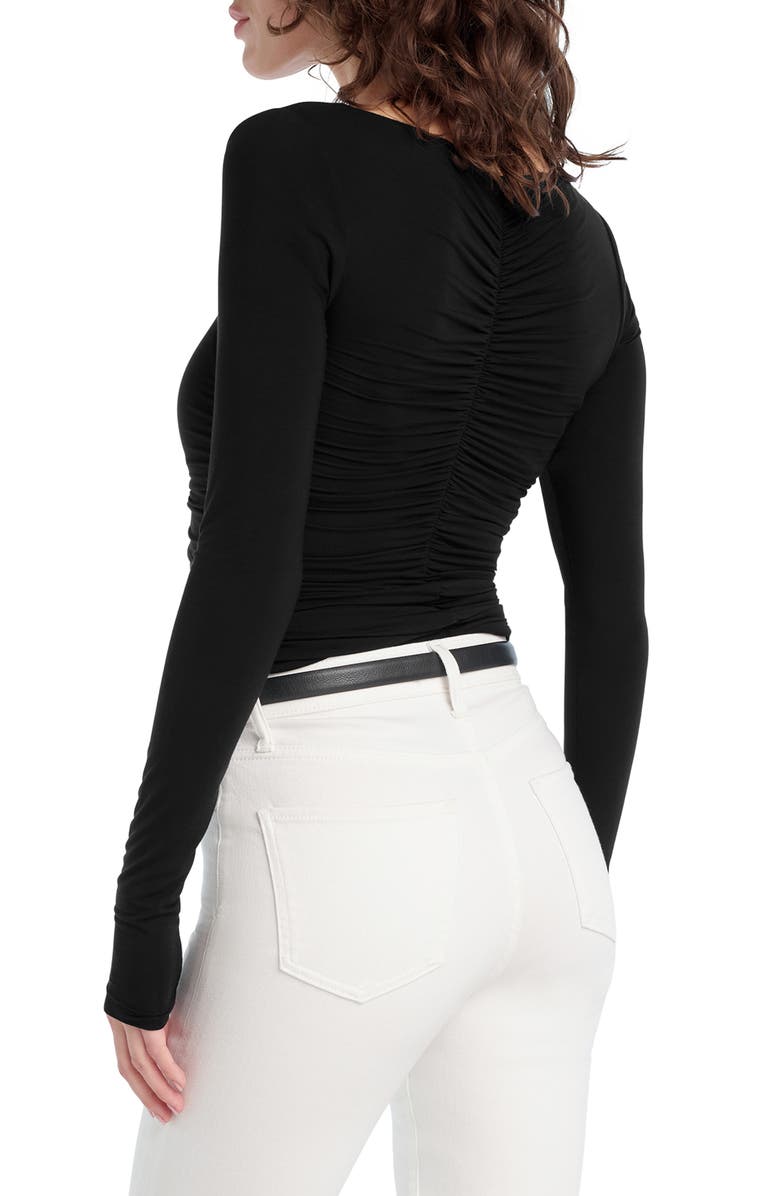 Favorite Daughter The Tracy Ruched Jersey Top, Alternate, color, Black
