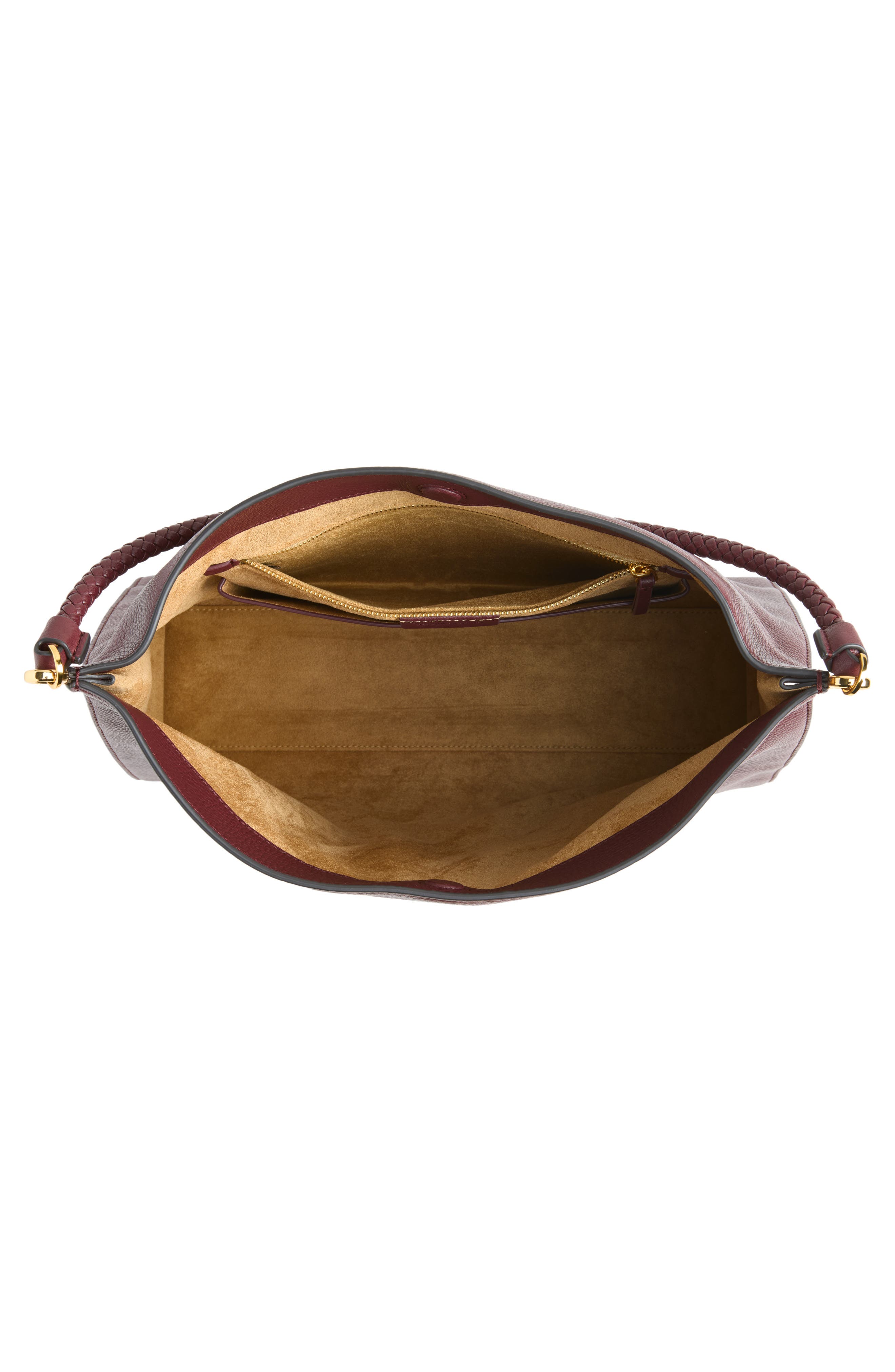 Vida Leather Hobo Bag, Alternate, color, BURGUNDY
