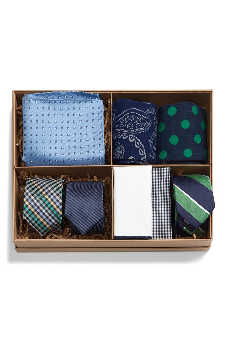 Large Style Box (Nordstrom Exclusive), Main, color, NAVY/ GREEN