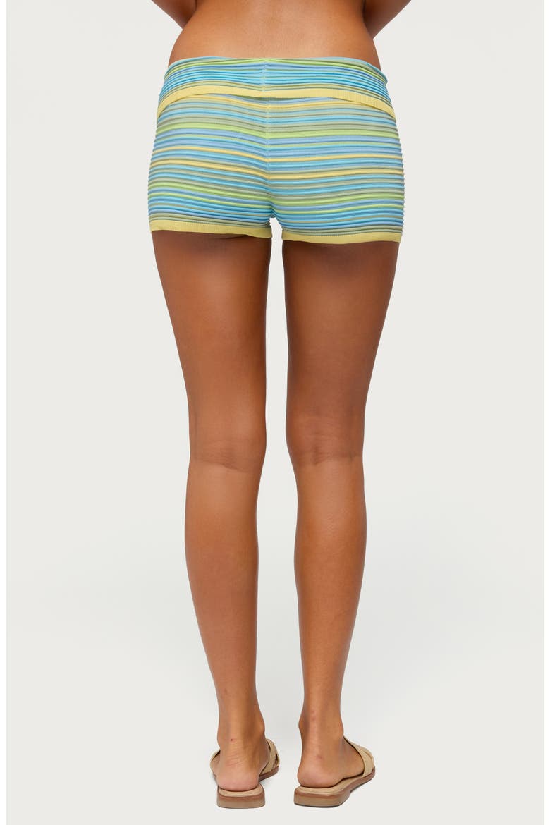 Eisley Striped Foldover Micro Shorts, Alternate, color, MINT