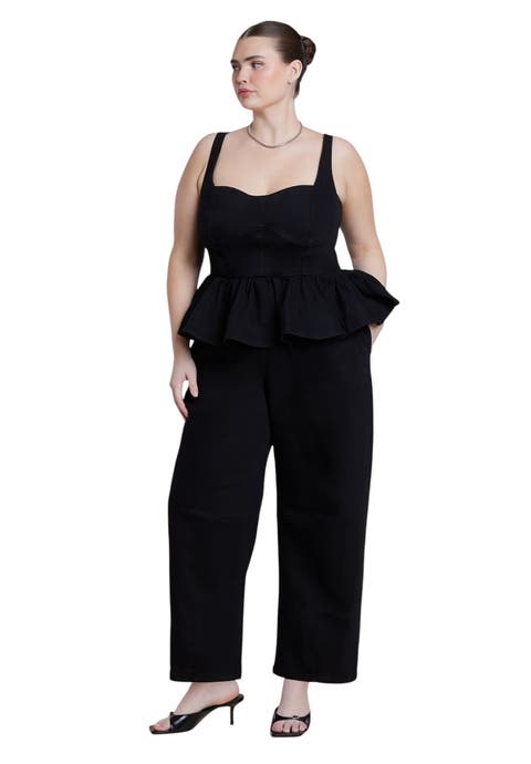 Peplum Barrel Leg Jumpsuit