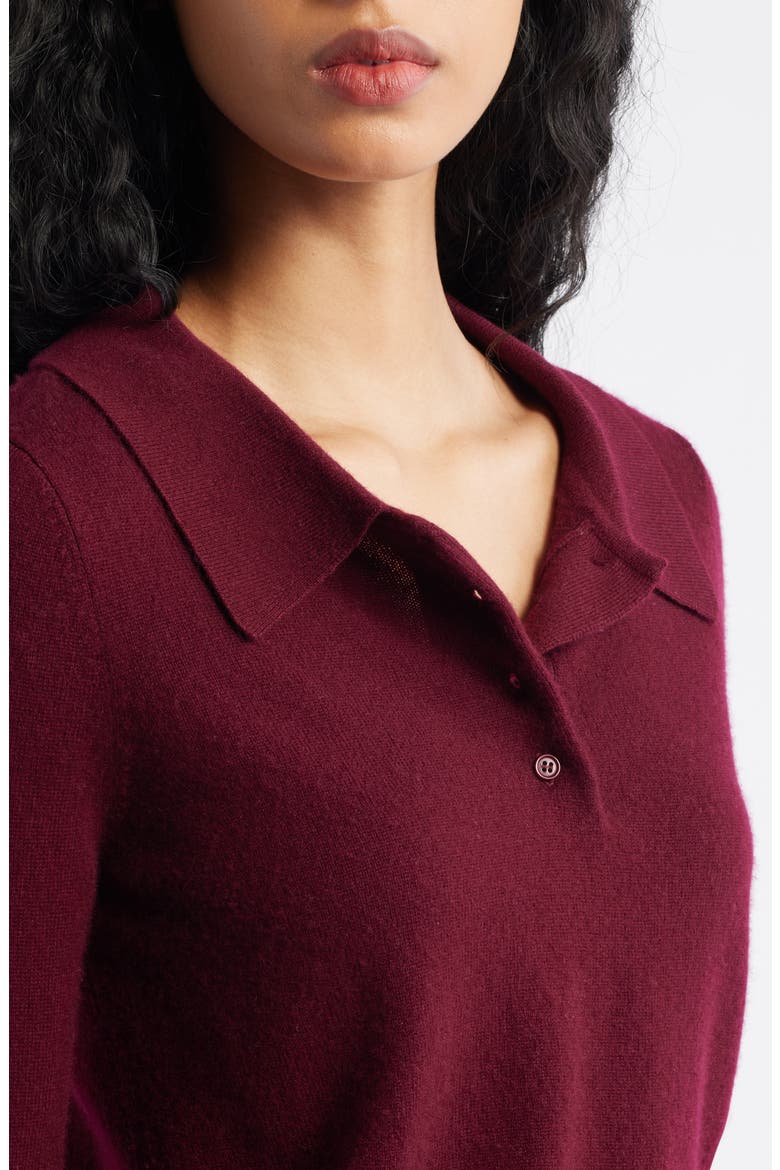 Tove Wool & Cashmere Polo Sweater, Alternate, color, MERLOT