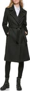 KARL LAGERFELD PARIS Stud Detail Wool Blend Wrap Coat