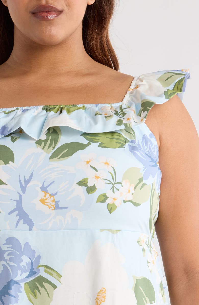 SUGARLIPS Sloane Floral Ursa Off the Shoulder Maxi Dress, Alternate, color, Light Blue/ Multi