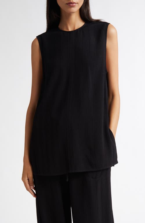 Totême Toteme Textured Stripe Sleeveless Top In Black