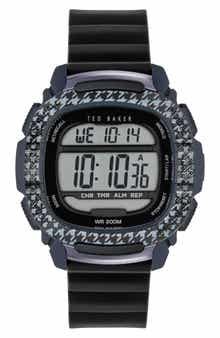 Ted Baker Alton Digital Resin Strap Watch, 47mm