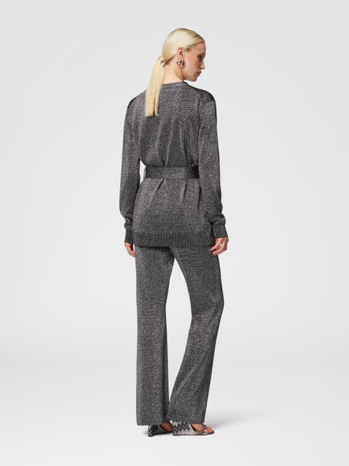 Missoni Glitter-effect Viscose Cardigan With Belt In Black & Silver