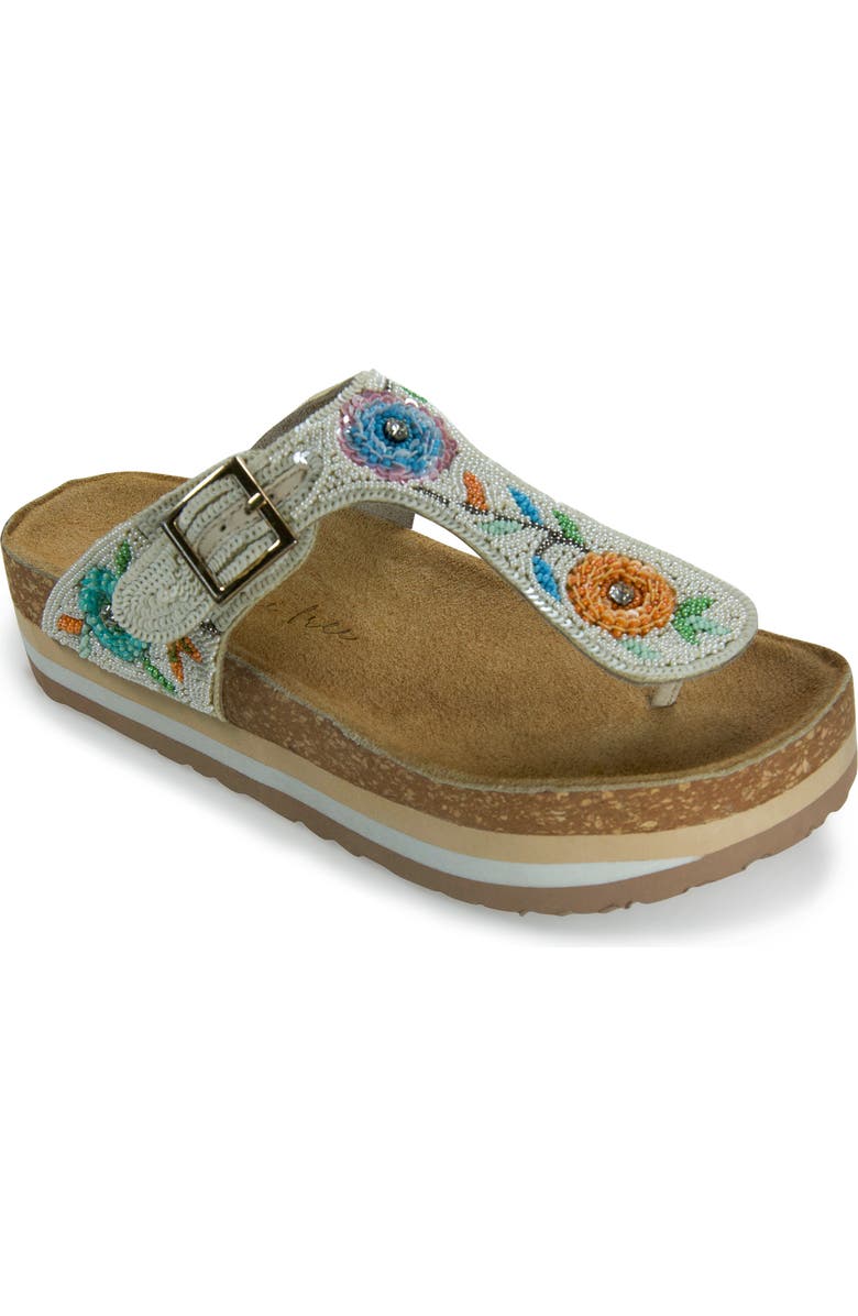 band of the free Pandora Beaded Floral Sandal, Main, color,