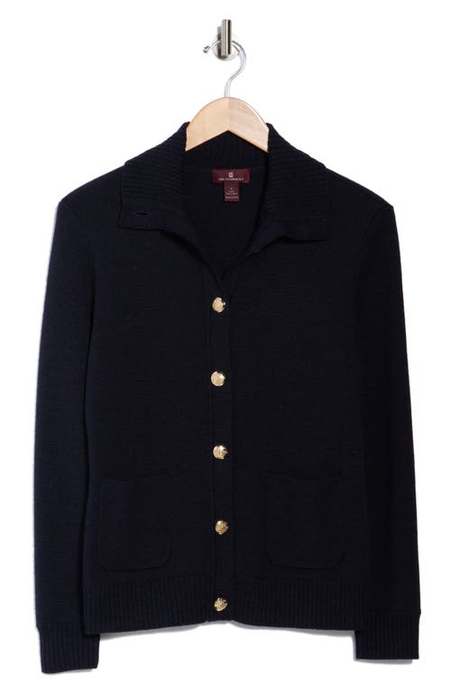 Bruno Magli Merino Wool Cardigan Jacket In Blue