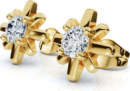Bliss Diamond 1/3Ct Diamond Starburst Diamond Studs 14k Gold Lab Grown Earrings 1/3" Wide