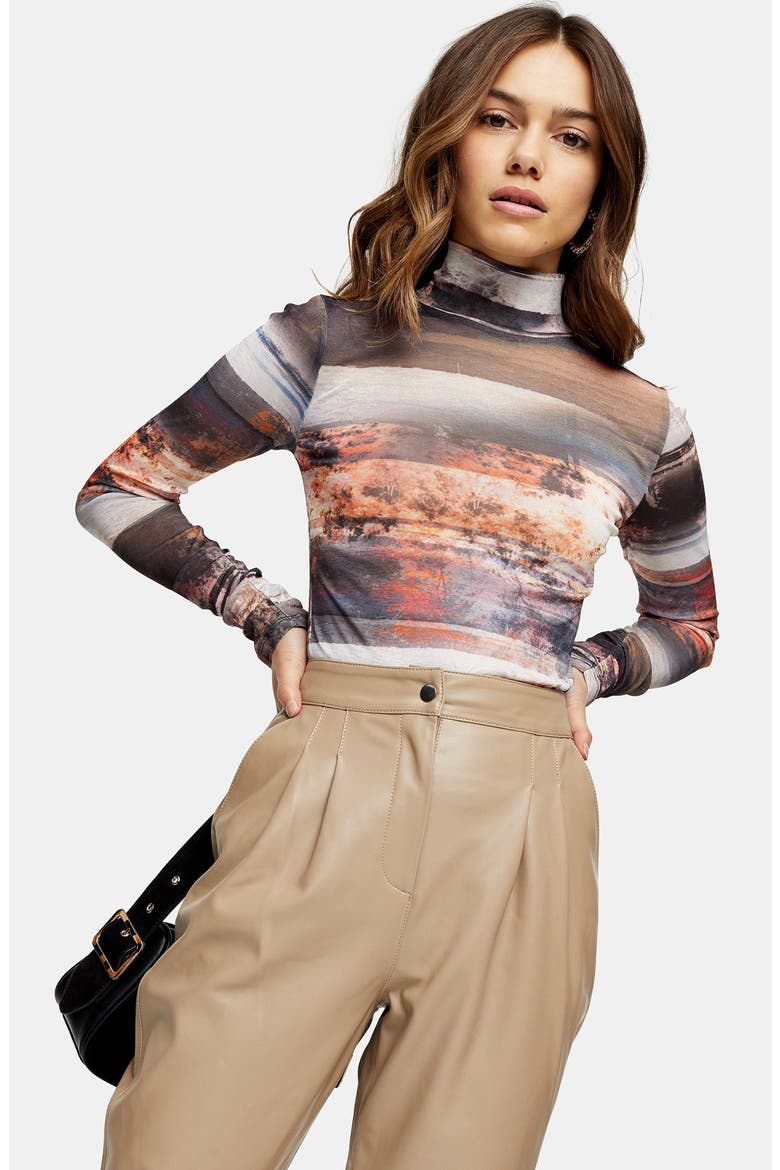 Faux Leather Peg Trousers, Alternate, color, CAMEL