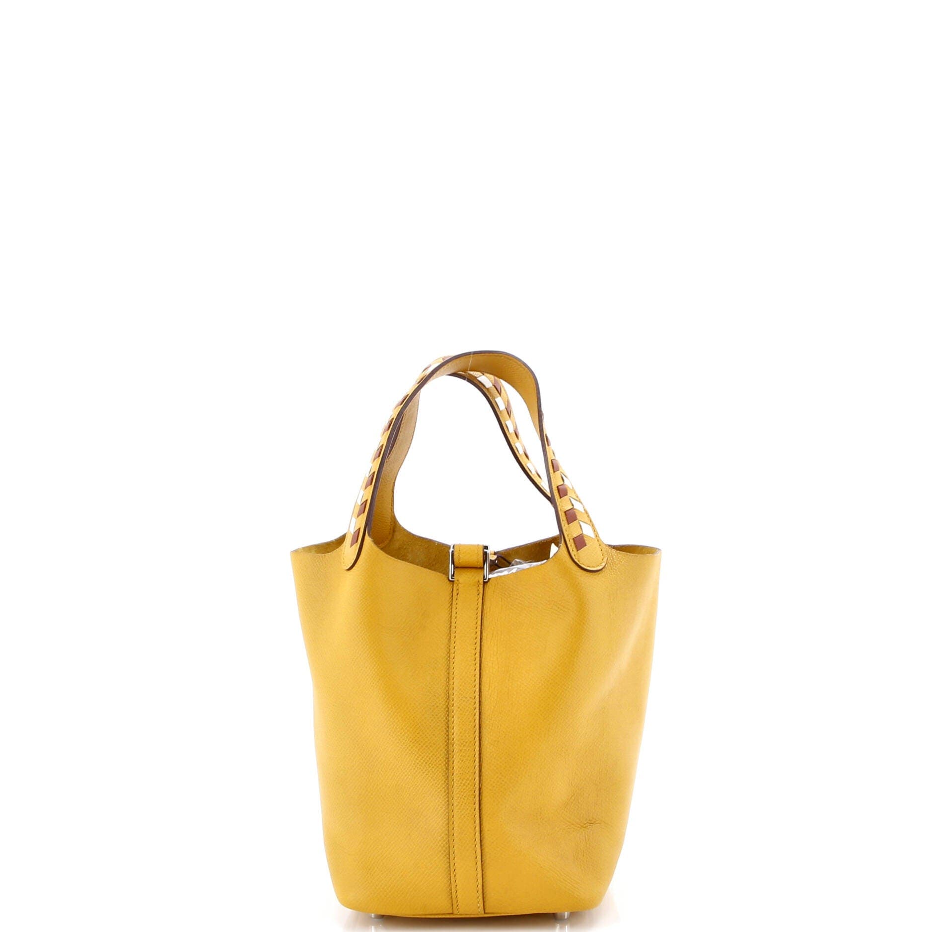 Picotin Lock Bag Tressage Epsom PM, Alternate, color, Yellow