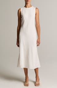 Vince Linen Blend Midi Dress