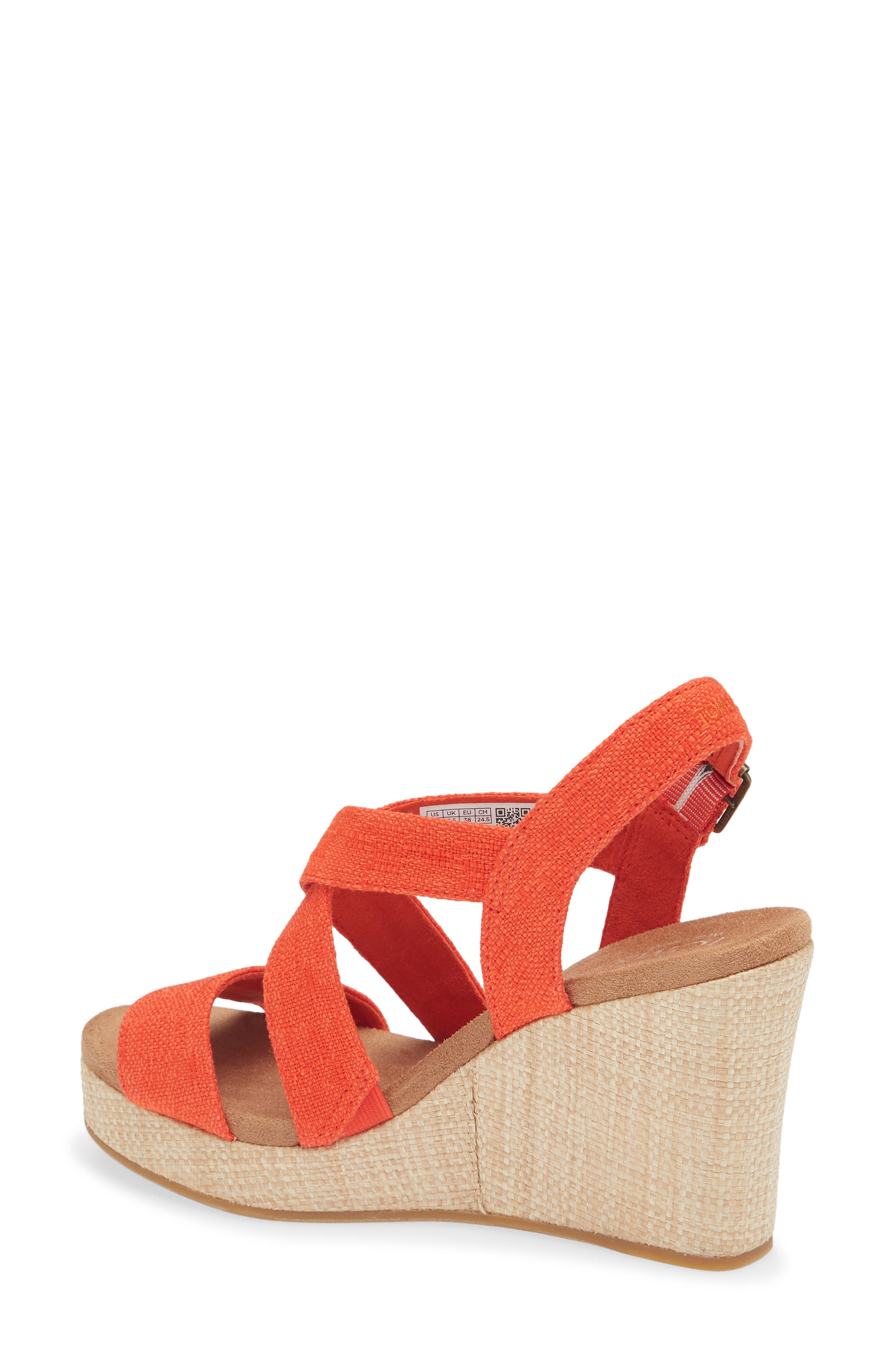 TOMS Alondra Wedge Sandal, Alternate, color, Red