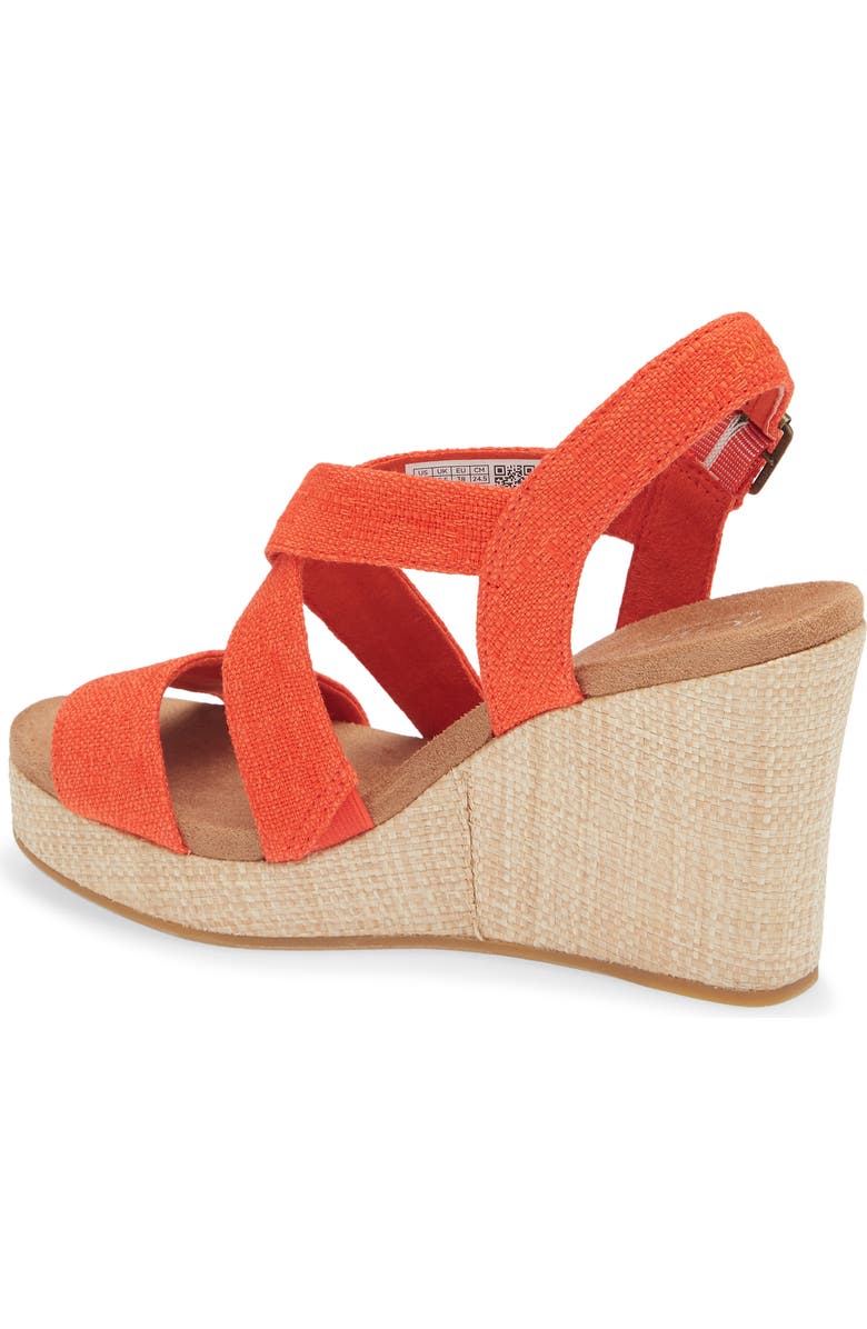 TOMS Alondra Wedge Sandal, Alternate, color, Red