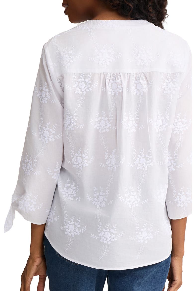Floral Embroidered Button-Up Shirt, Alternate, color, NATURAL WHITE
