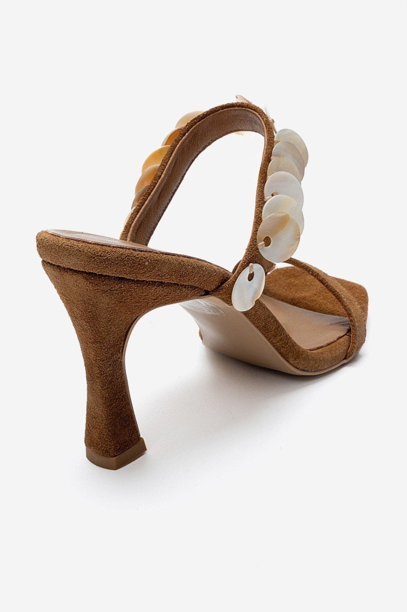 Arund Leather Stiletto Ankle Strap Sandal, Alternate, color, Cognac Suede