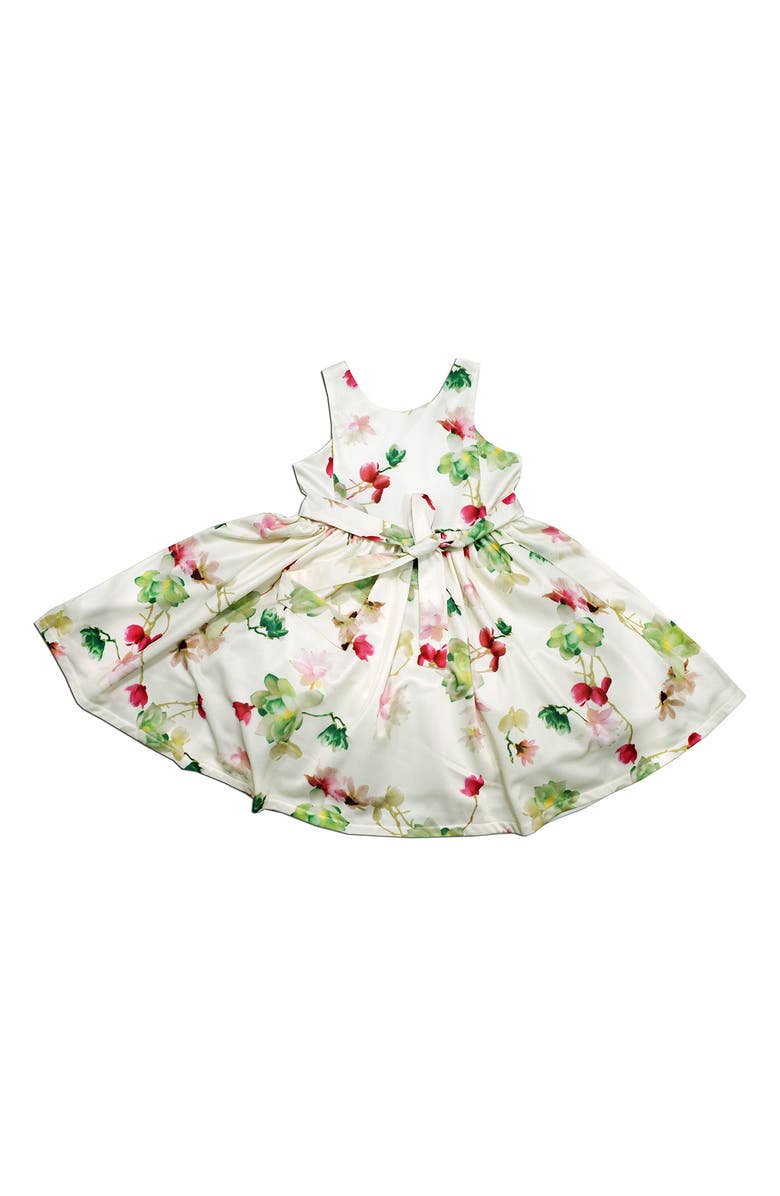 JOE-ELLA Kids' Floral Dress, Main, color, White
