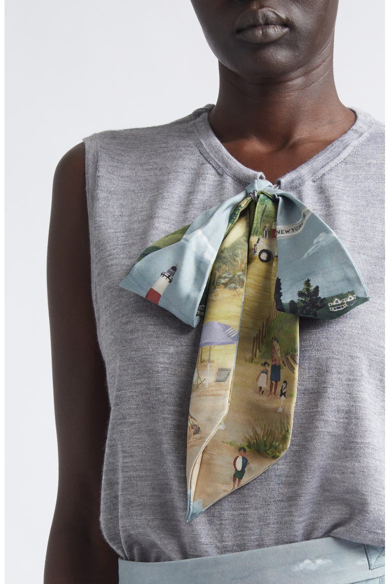 Nantucket Scenic Silk Tie Cashmere & Silk Blend Sweater Vest, Alternate, color, LIGHT GREY