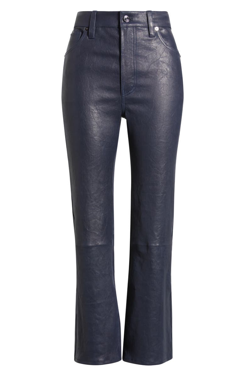 FRAME Le Reboot Crop Leather Pants, Alternate, color, Dark Indigo