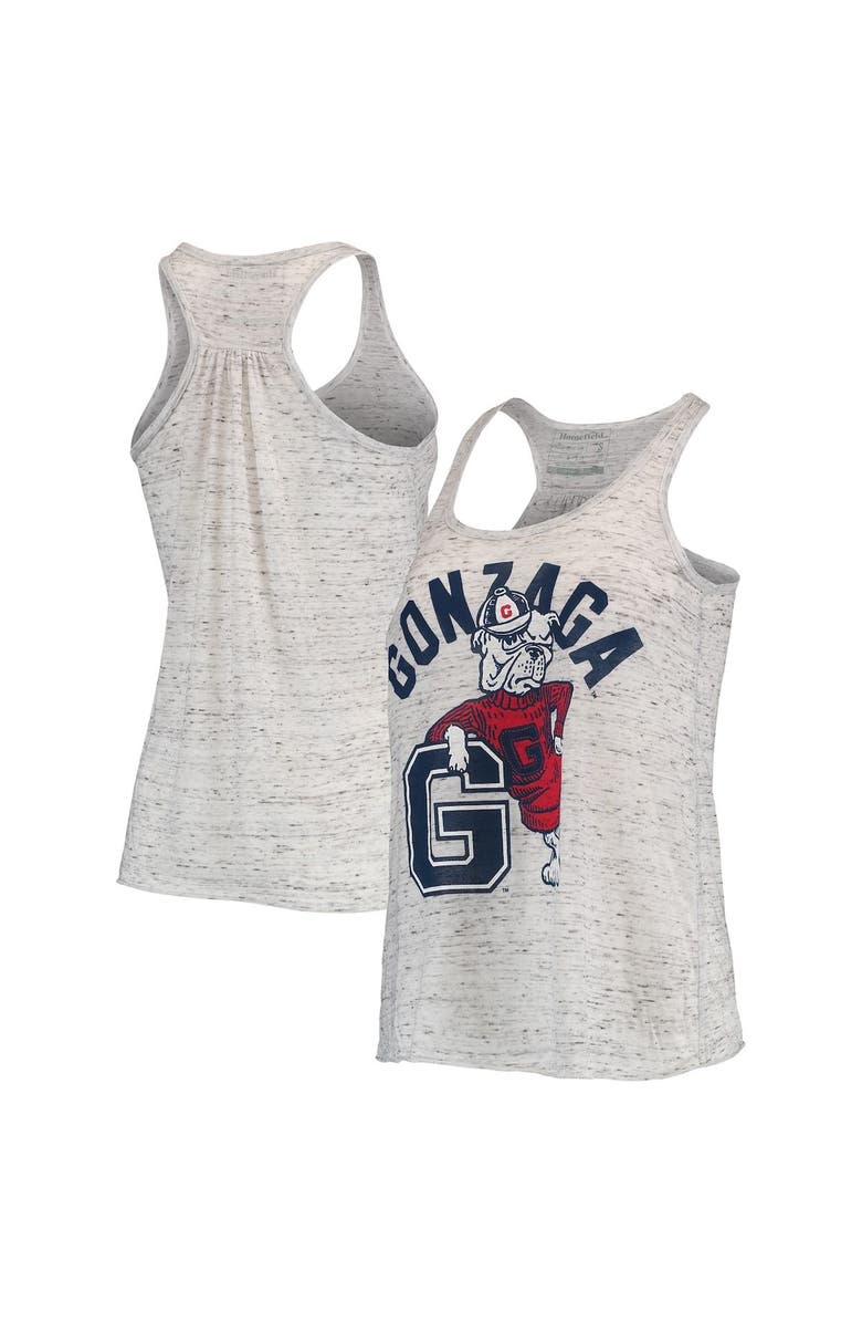 HOMEFIELD Women's Homefield Ash Gonzaga Bulldogs Vintage Racerback Tank Top, Alternate, color, 