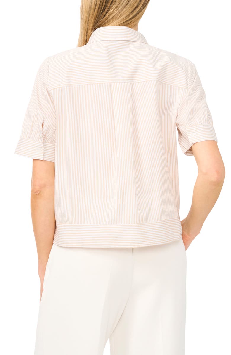 Halogen<sup>®</sup> Stripe Puff Sleeve Button-Up Shirt, Alternate, color, 