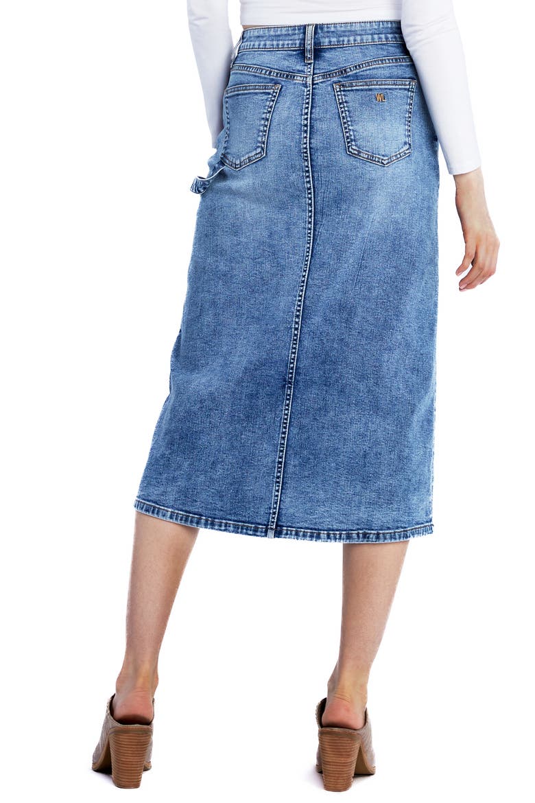 Unity Utility Denim Skirt, Alternate, color, WASHED BLUE