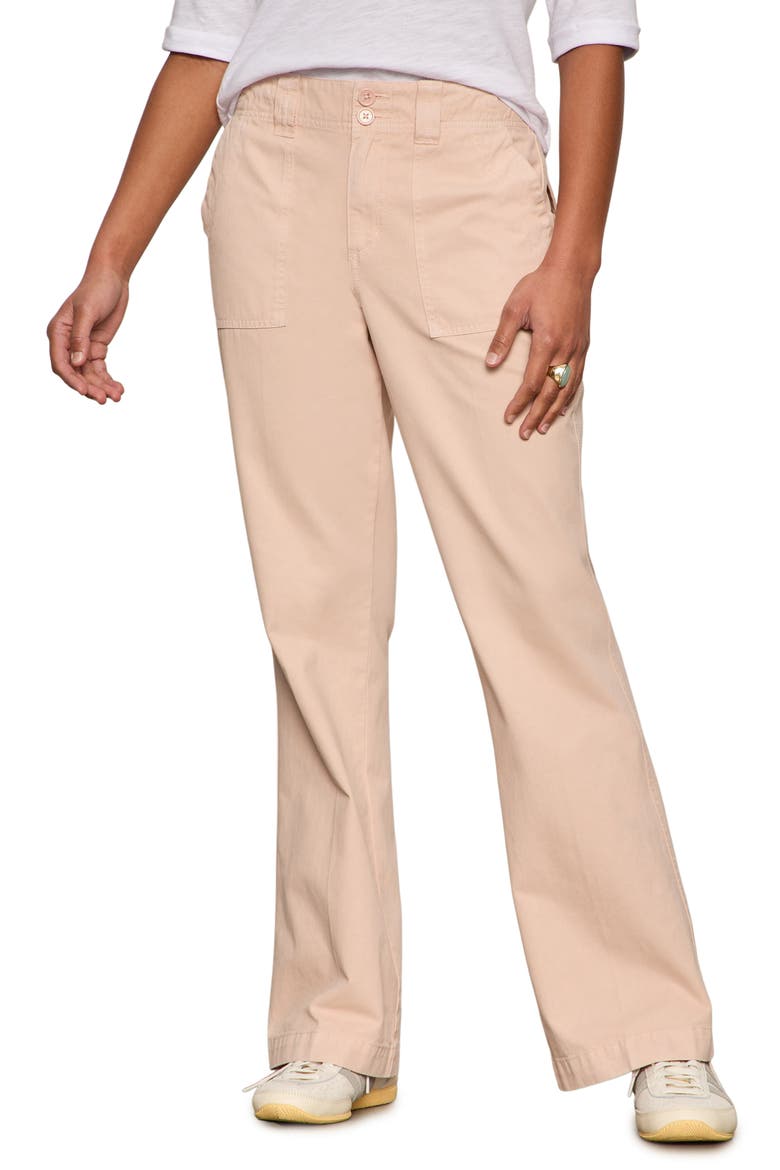Reissue Peace Bootleg Cotton Pants, Main, color, ROSE PINK TEA
