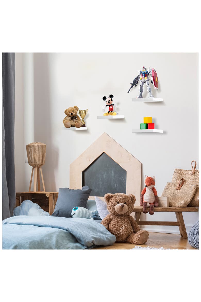 9-Inch Floating Wall Shelves, Alternate, color, WHITE