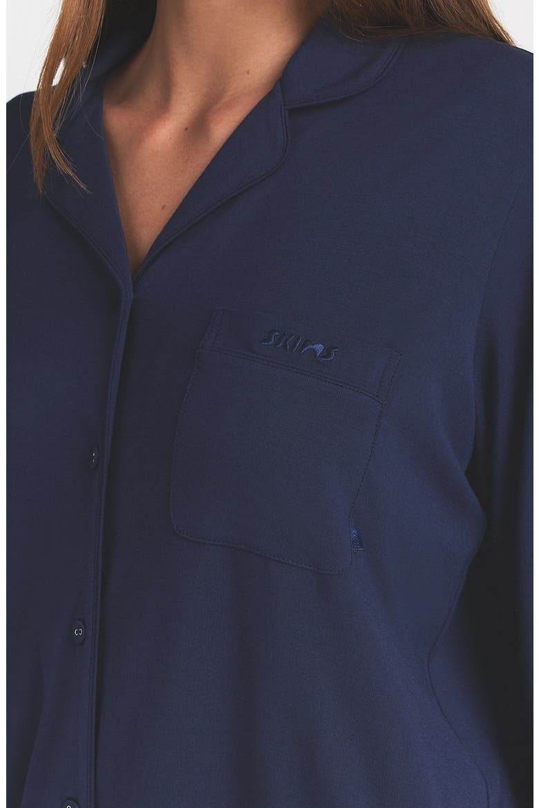 Sleep Piped Pajamas, Alternate, color, NAVY