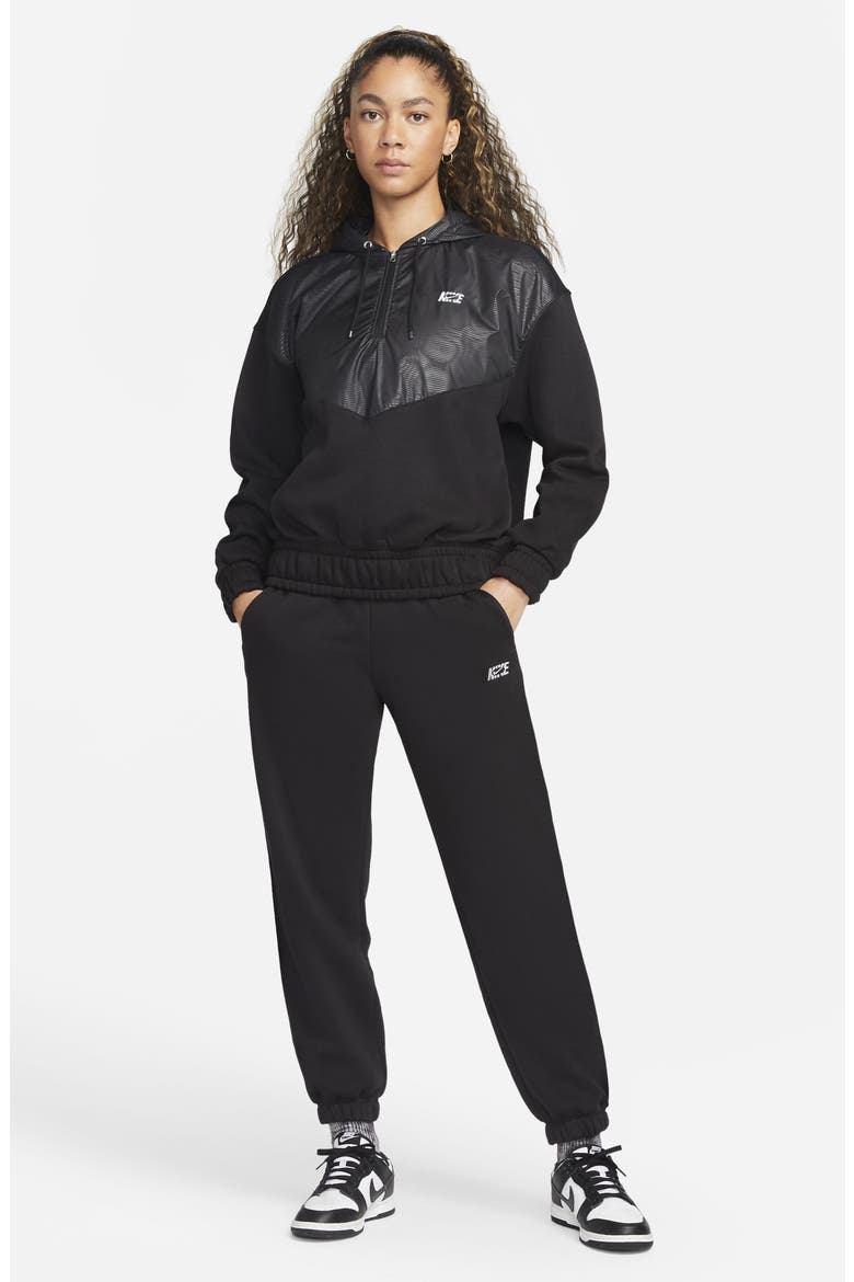 Sportswear Icon Clash Quarter Zip Hoodie, Alternate, color, BLACK/ WHITE