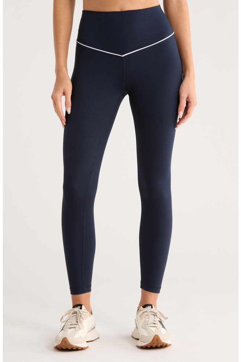 Interlock Leggings, Main, color, TRUE NAVY/ WHITE