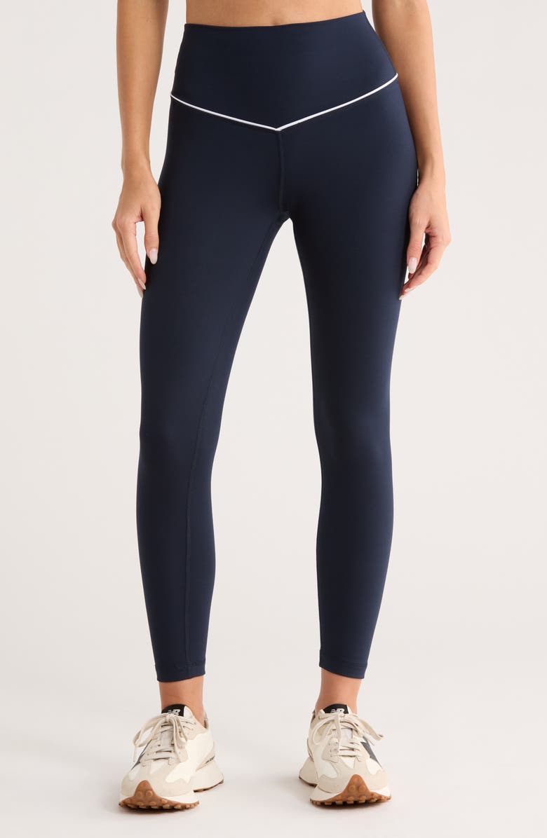 90 DEGREE BY REFLEX Interlock Leggings, Main, color, True Navy/ White