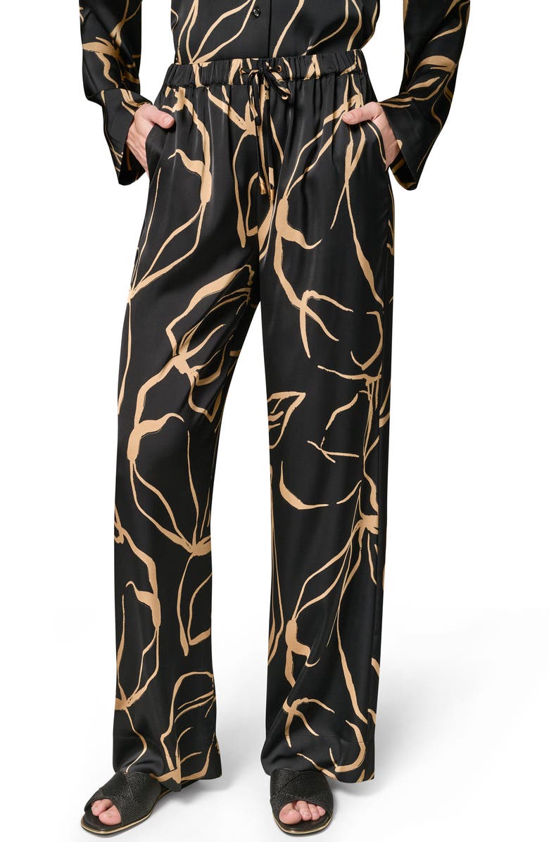 Donna Karan New York Print Wide Leg Satin Pants, Alternate, color,